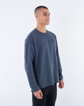 The Hurley Mens Tradesman Thermal Crew Sweatshirt in Iron Ore