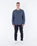 The Hurley Mens Tradesman Thermal Crew Sweatshirt in Iron Ore