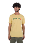 The Hurley Mens Everyday Wave Box T-Shirt in Dusty Cheddar