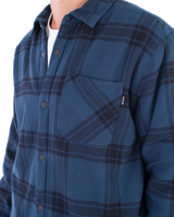 The Hurley Mens Portland Sherpa Lined Flannel Shirt in Armored Navy 2