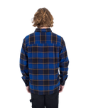 The Hurley Mens Santa Cruz Shoreline Flannel Shirt in Blue Void