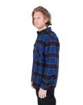 The Hurley Mens Santa Cruz Shoreline Flannel Shirt in Blue Void