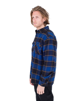 The Hurley Mens Santa Cruz Shoreline Flannel Shirt in Blue Void