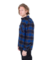 The Hurley Mens Santa Cruz Shoreline Flannel Shirt in Blue Void