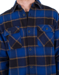 The Hurley Mens Santa Cruz Shoreline Flannel Shirt in Blue Void