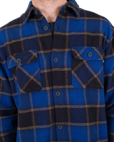 The Hurley Mens Santa Cruz Shoreline Flannel Shirt in Blue Void