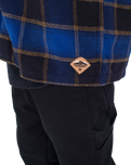 The Hurley Mens Santa Cruz Shoreline Flannel Shirt in Blue Void