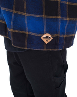 The Hurley Mens Santa Cruz Shoreline Flannel Shirt in Blue Void