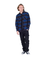 The Hurley Mens Santa Cruz Shoreline Flannel Shirt in Blue Void