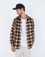 The Hurley Mens Portland Wool Flannel Shirt in Brown