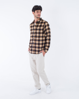 The Hurley Mens Portland Wool Flannel Shirt in Brown