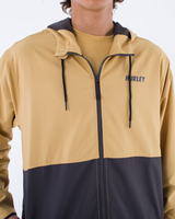 The Hurley Mens Pismo Full Zip Windbreaker Jacket in Pebble