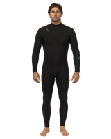 The Vissla Mens New Seas 5/4mm U-Zip Wetsuit in Black 2