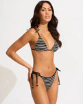 Mesh Effect Tie Side Rio Bikini Bottoms in Black