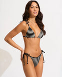 Mesh Effect Tie Side Rio Bikini Bottoms in Black