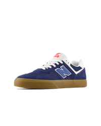 The New Balance Mens 574 Vulcanized Shoes in Navy & Gum