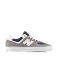 The New Balance Mens 574 Vulcanized Shoes in Grey & White