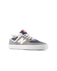 The New Balance Mens 574 Vulcanized Shoes in Grey & White