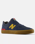 The New Balance Mens Numeric 574 Vulcanized Shoes in Blue Indigo & Gum