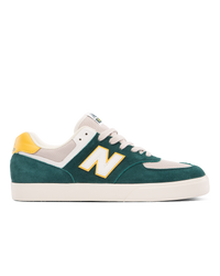 The New Balance Mens 574 Vulcanized Shoes in Spruce & White