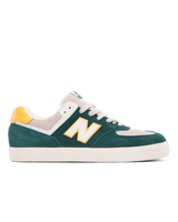 The New Balance Mens 574 Vulcanized Shoes in Spruce & White