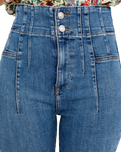 The Free People Womens Jayde Flare Jeans in Sunburst Blue