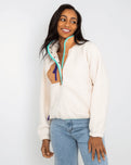 The Free People Womens Hit The Slopes Sweatshirt in Ivory Retro Combo