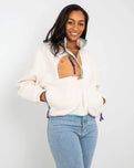 The Free People Womens Hit The Slopes Sweatshirt in Ivory Retro Combo