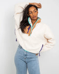 The Free People Womens Hit The Slopes Sweatshirt in Ivory Retro Combo