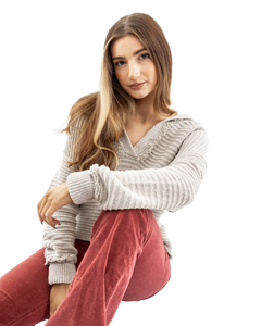 The Free People Womens Marlie Jumper in Pebble