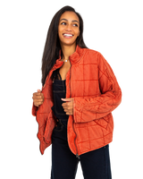 The Free People Womens Dolman Quilted Jacket in Myrrh