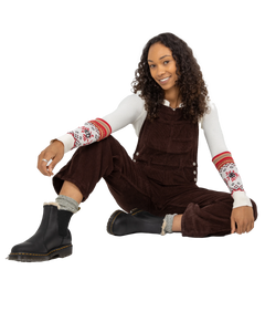 The Free People Womens Ziggy Corduroy Dungarees in Buckworth Brown