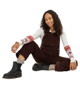 The Free People Womens Ziggy Corduroy Dungarees in Buckworth Brown