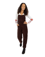 The Free People Womens Ziggy Corduroy Dungarees in Buckworth Brown