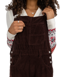 The Free People Womens Ziggy Corduroy Dungarees in Buckworth Brown