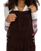 The Free People Womens Ziggy Corduroy Dungarees in Buckworth Brown