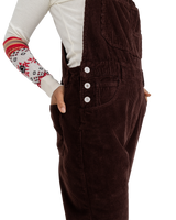 The Free People Womens Ziggy Corduroy Dungarees in Buckworth Brown