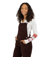 The Free People Womens Ziggy Corduroy Dungarees in Buckworth Brown