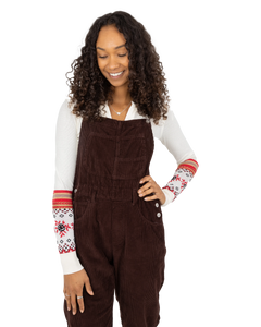 The Free People Womens Ziggy Corduroy Dungarees in Buckworth Brown