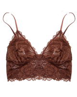 The Free People Womens Everyday Lace Longline Bra in Mocha Java