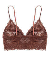 The Free People Womens Everyday Lace Longline Bra in Mocha Java