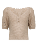 The Free People Womens Bree Pullover Top in Summer Khaki