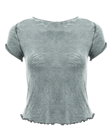 The Free People Womens Be My Baby T-Shirt in Washed Army