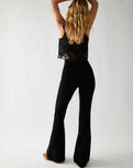 Jayde Cord Flare Trousers in Black