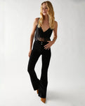 Jayde Cord Flare Trousers in Black