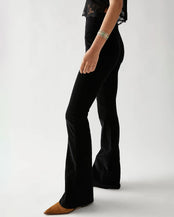 Jayde Cord Flare Trousers in Black