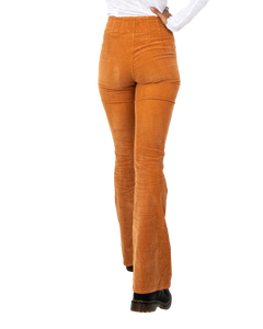 The Free People Womens Jayde Cord Flare Trousers in Cognac