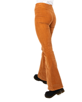 The Free People Womens Jayde Cord Flare Trousers in Cognac