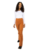 The Free People Womens Jayde Cord Flare Trousers in Cognac