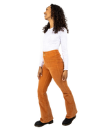 The Free People Womens Jayde Cord Flare Trousers in Cognac